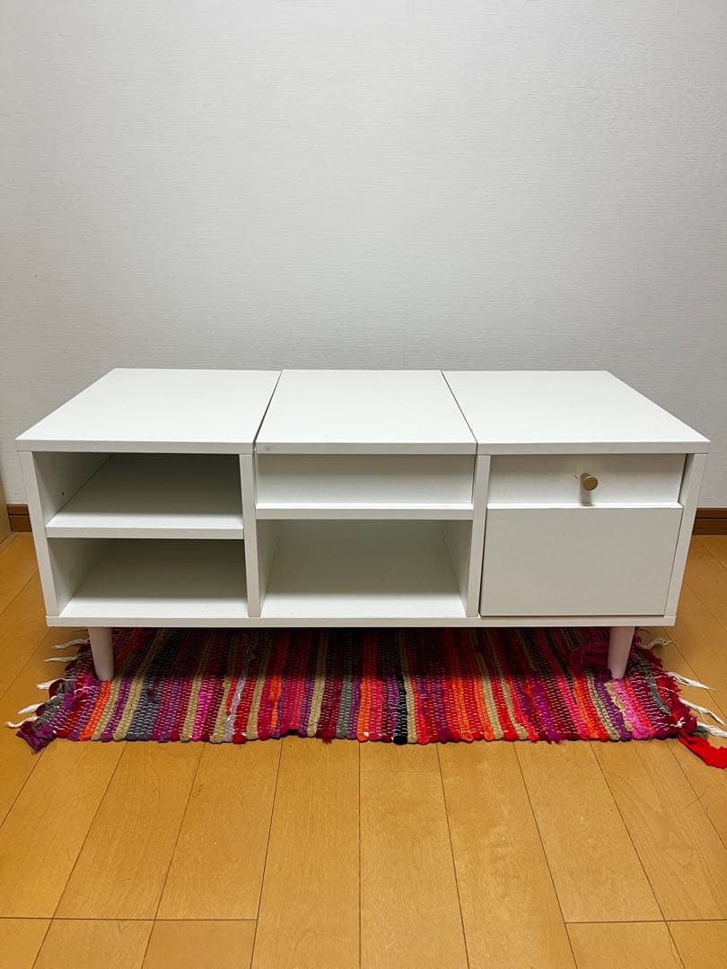 北欧木製ドレッサーテーブル可動式ミラ 一付2way ナチュラル シャルムホワイト