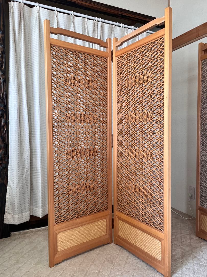 【中古】組子　組子細工　衝立　ついたて　パーテーション
