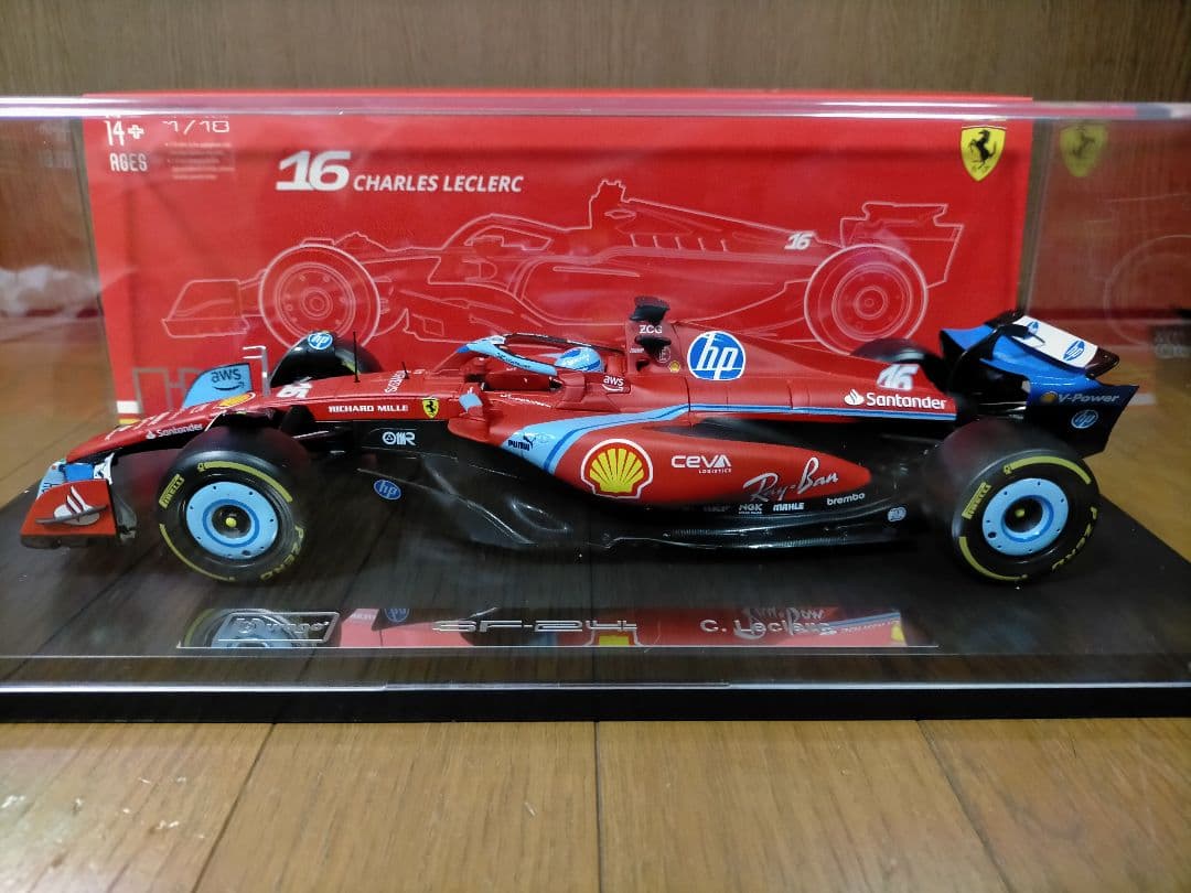 ブラーゴ 1/18 フェラーリ F1 SF-24 ルクレール 2024 ケース付