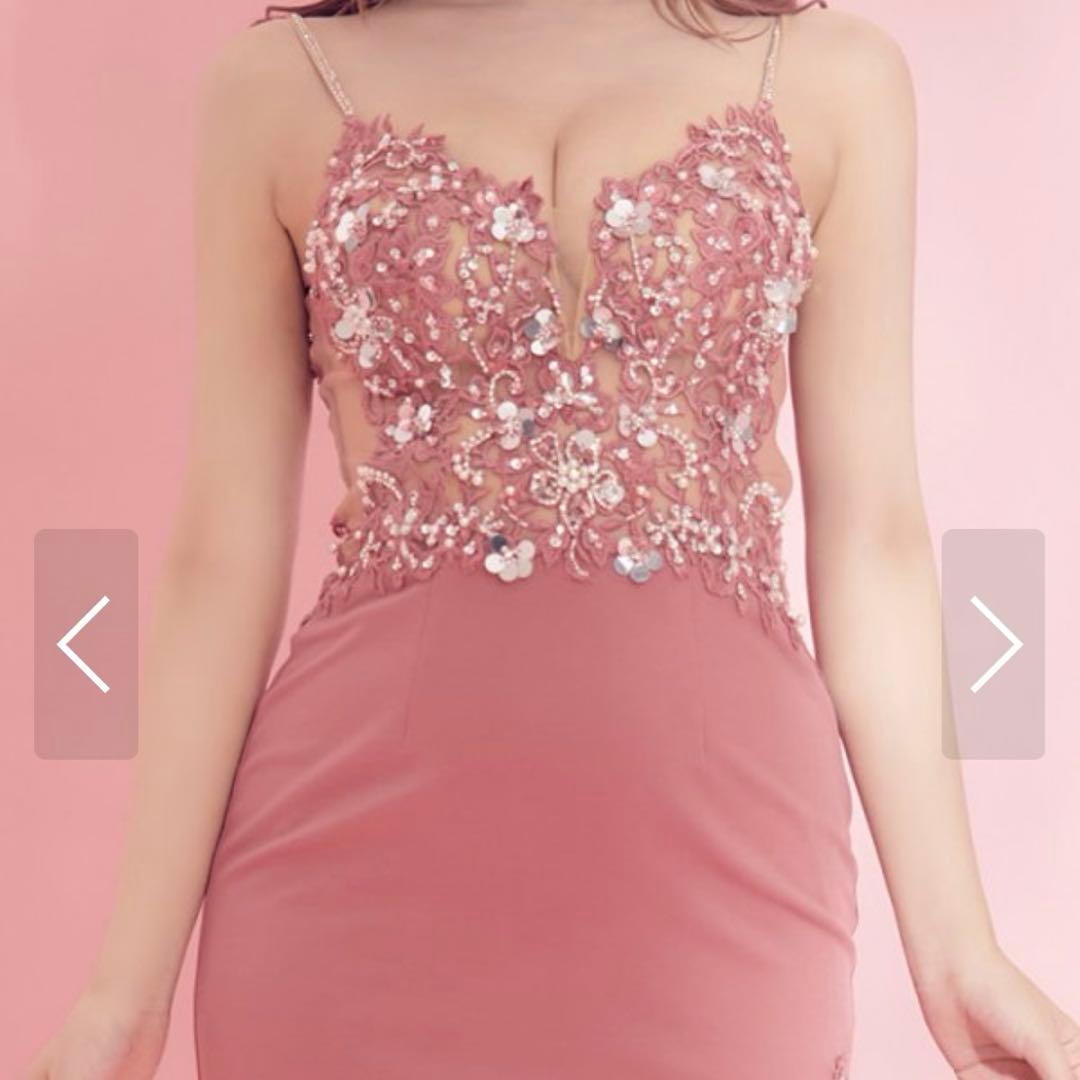 エンジェルアール ビジュー タイト ミニドレス キャバドレス ピンク　ドレス