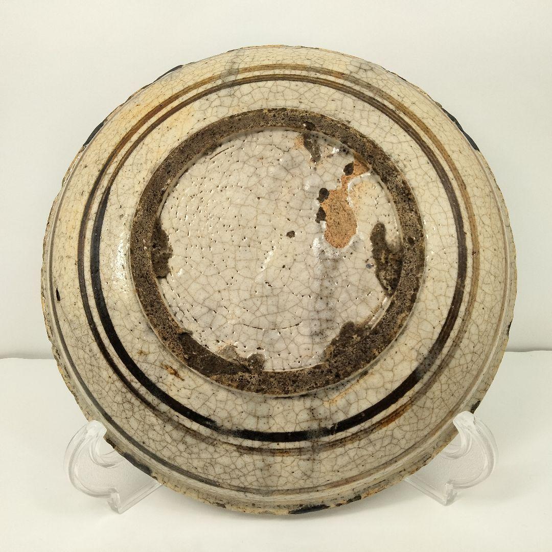 Y324-2　江戸初期 古瀬戸絵 瀬戸皿 直径22cm　FF