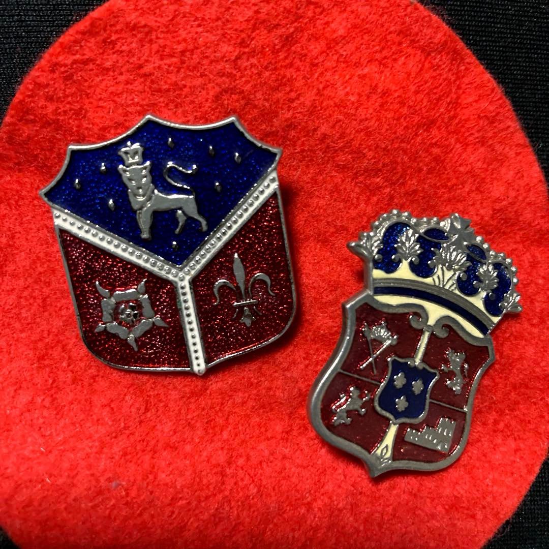 欧州伝統紋章デザイン ピンバッジ2種 七宝調 ラペル 革ジャン ルードギャラリー