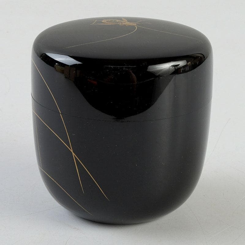 茶道具　長谷川恵史作　螺鈿装飾　鈴虫蒔絵　棗　共箱　V　9349