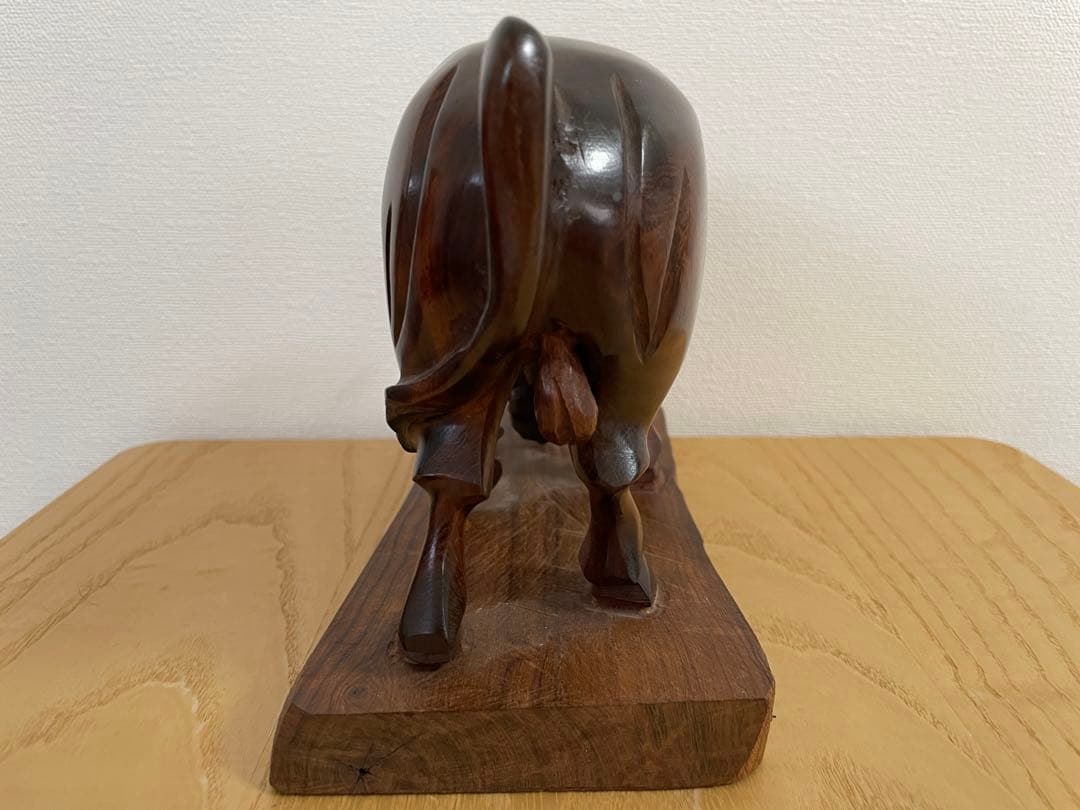 木製の雄牛の像 牡牛 ブル おうし Wooden Bull Mexico