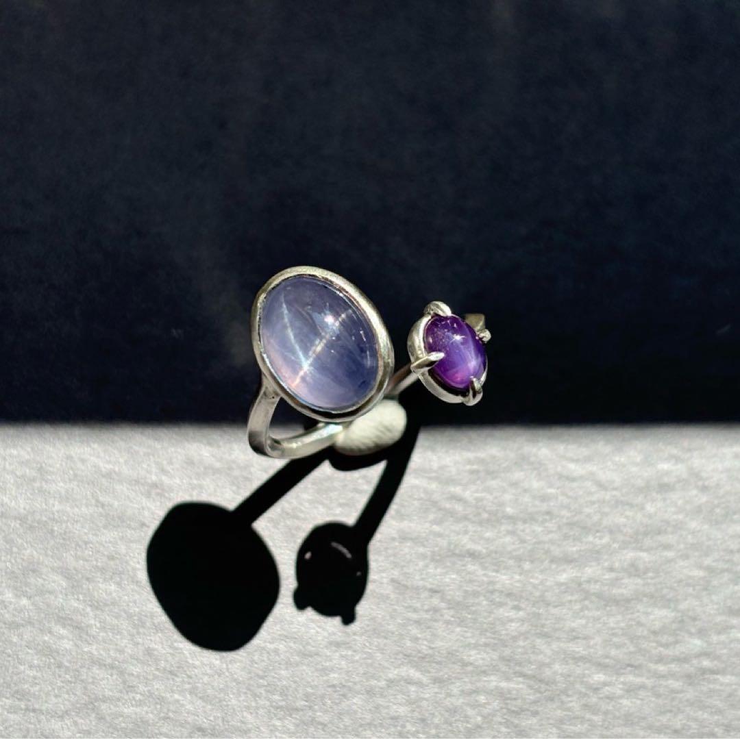 スターサファイア フォークリング　シルバー　12号　kitohi