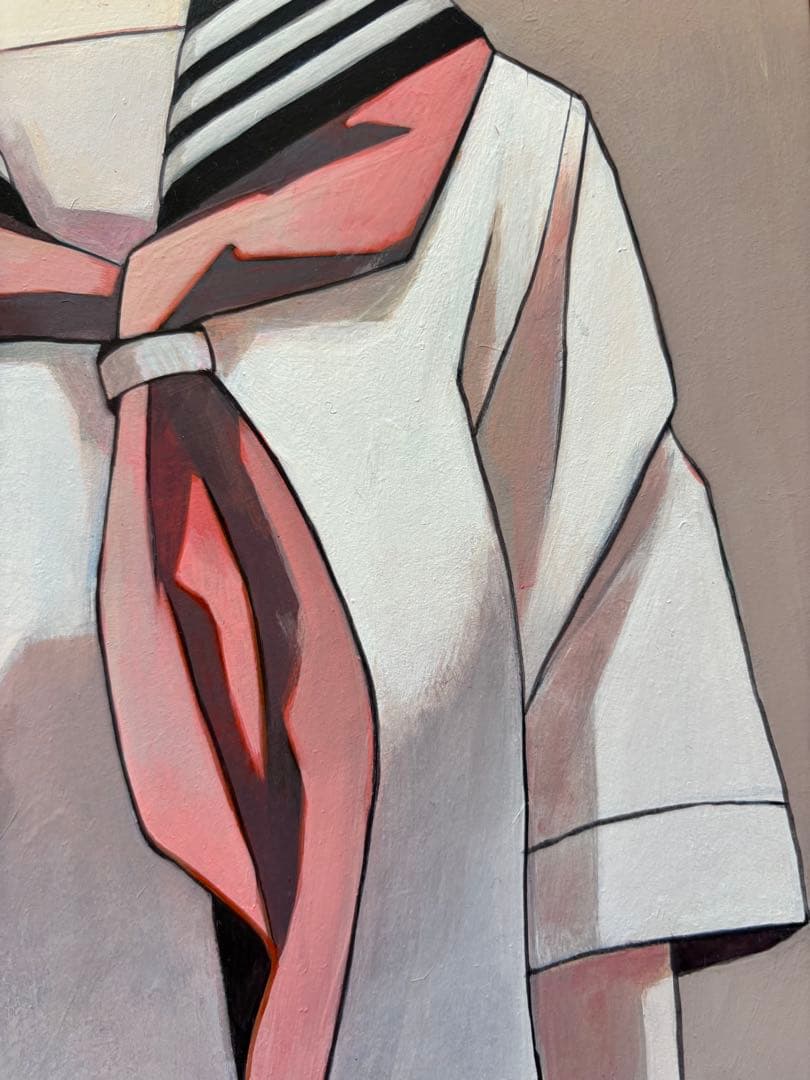 大槻香奈　「茜」　セーラー服の人物画 アクリル・ガッシュ