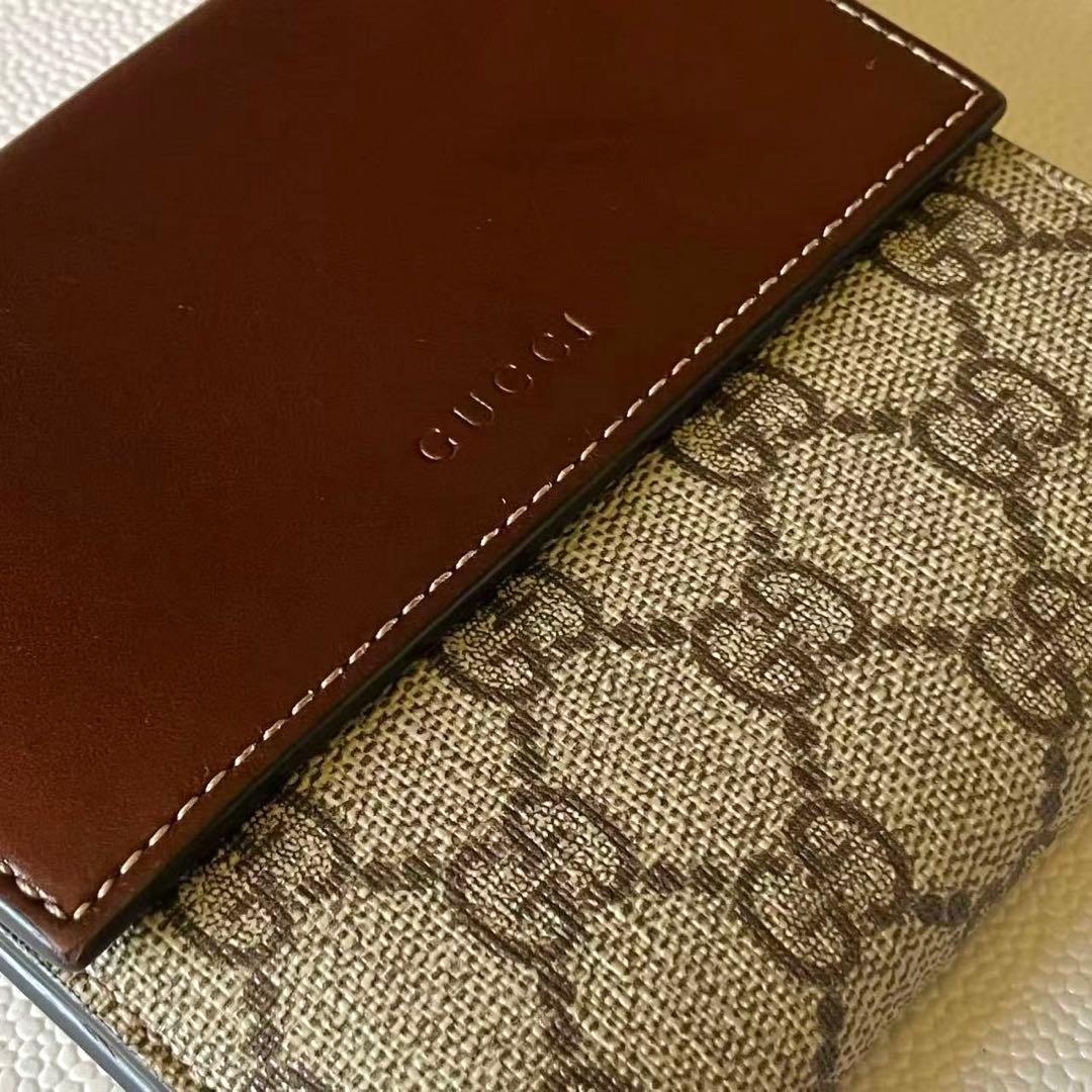 GUCCI グッチ GGスプリーム Wホック PVCレザー 二つ折り財布 美品❣️