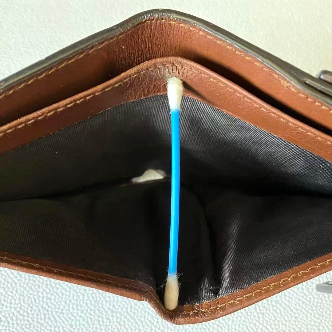 GUCCI グッチ GGスプリーム Wホック PVCレザー 二つ折り財布 美品❣️