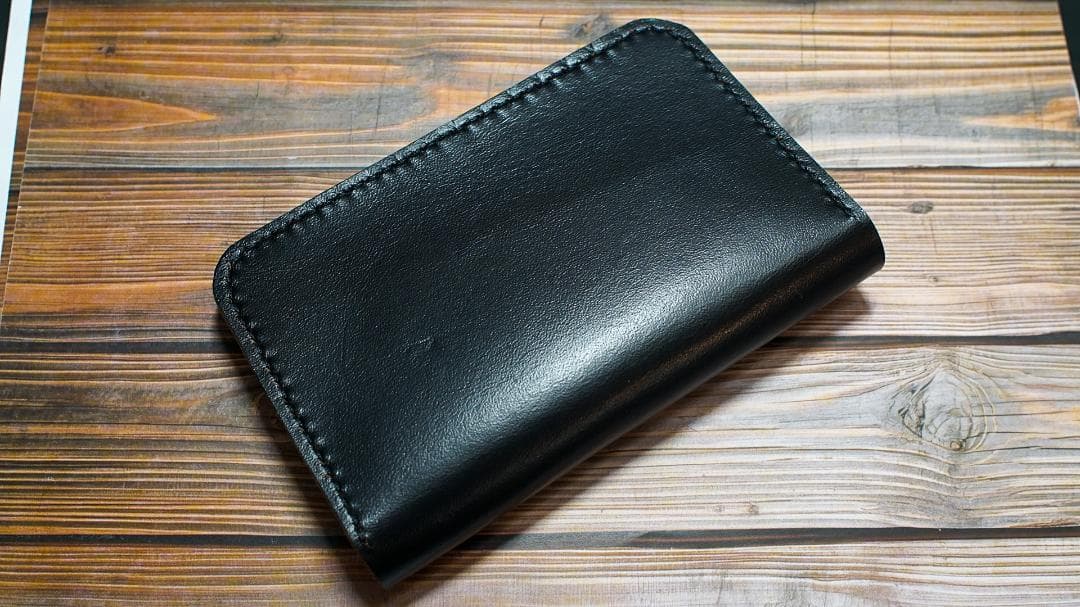 ミドルトラッカーウォレット　三層　馬革 茶芯ブラック　真鍮 トラッカーウォレット