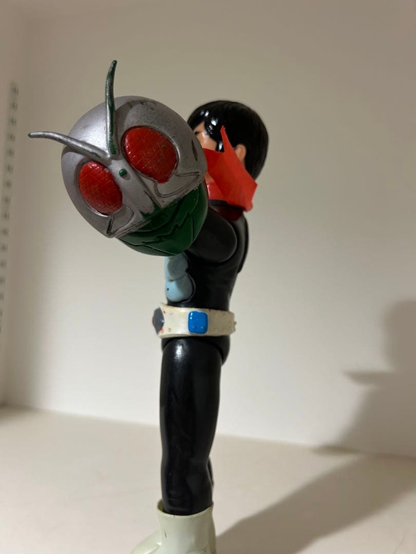 【美品】　仮面ライダー　当時物　旧バンダイ　面取れ　70年代　面トレ　ソフビ
