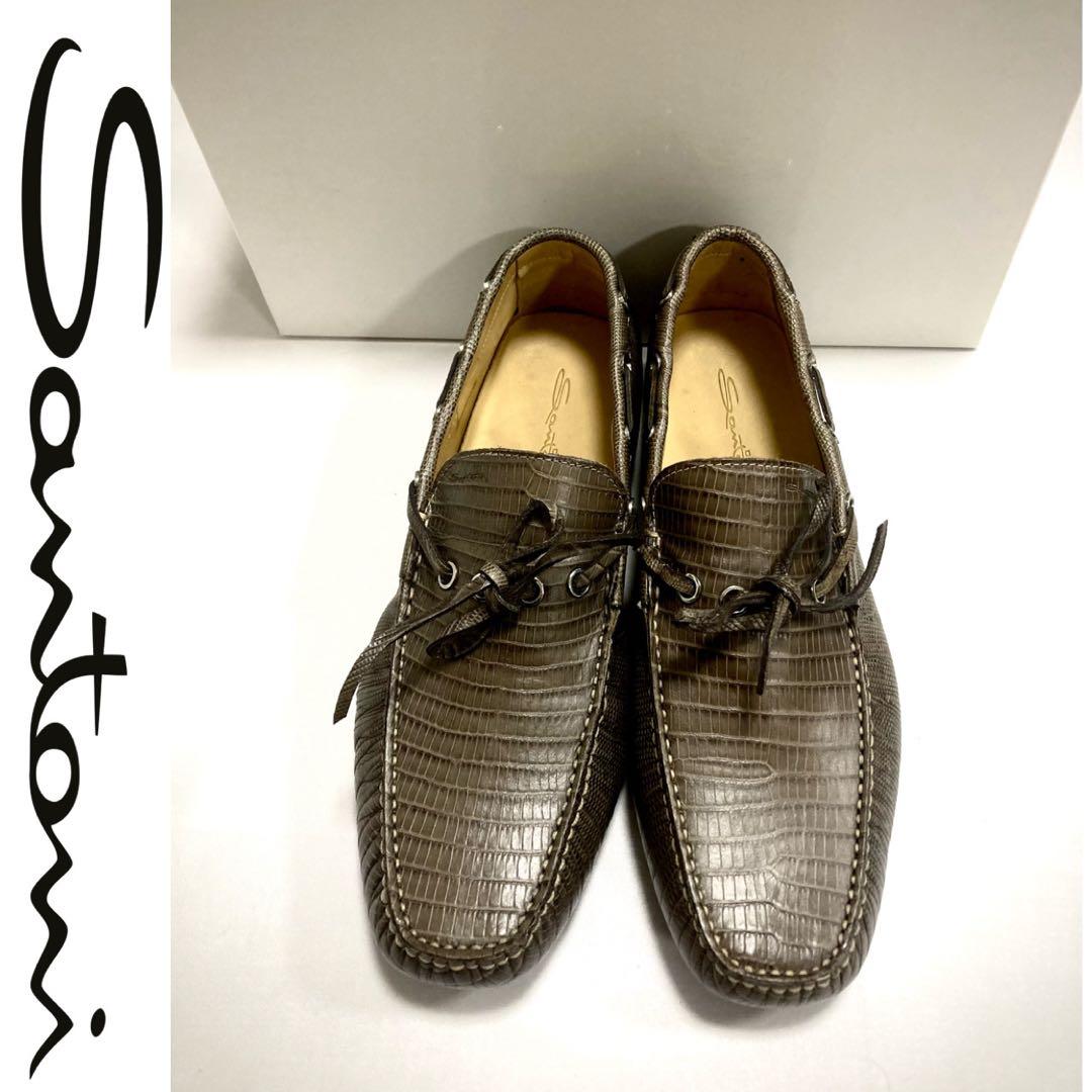 新品 SANTONI サントーニ クロコ14.8万円 ドライビングシューズ