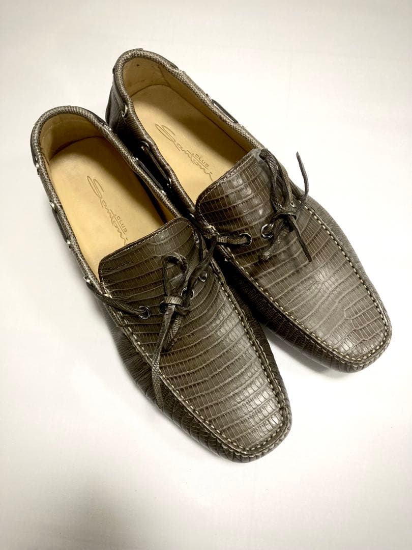 新品 SANTONI サントーニ クロコ14.8万円 ドライビングシューズ