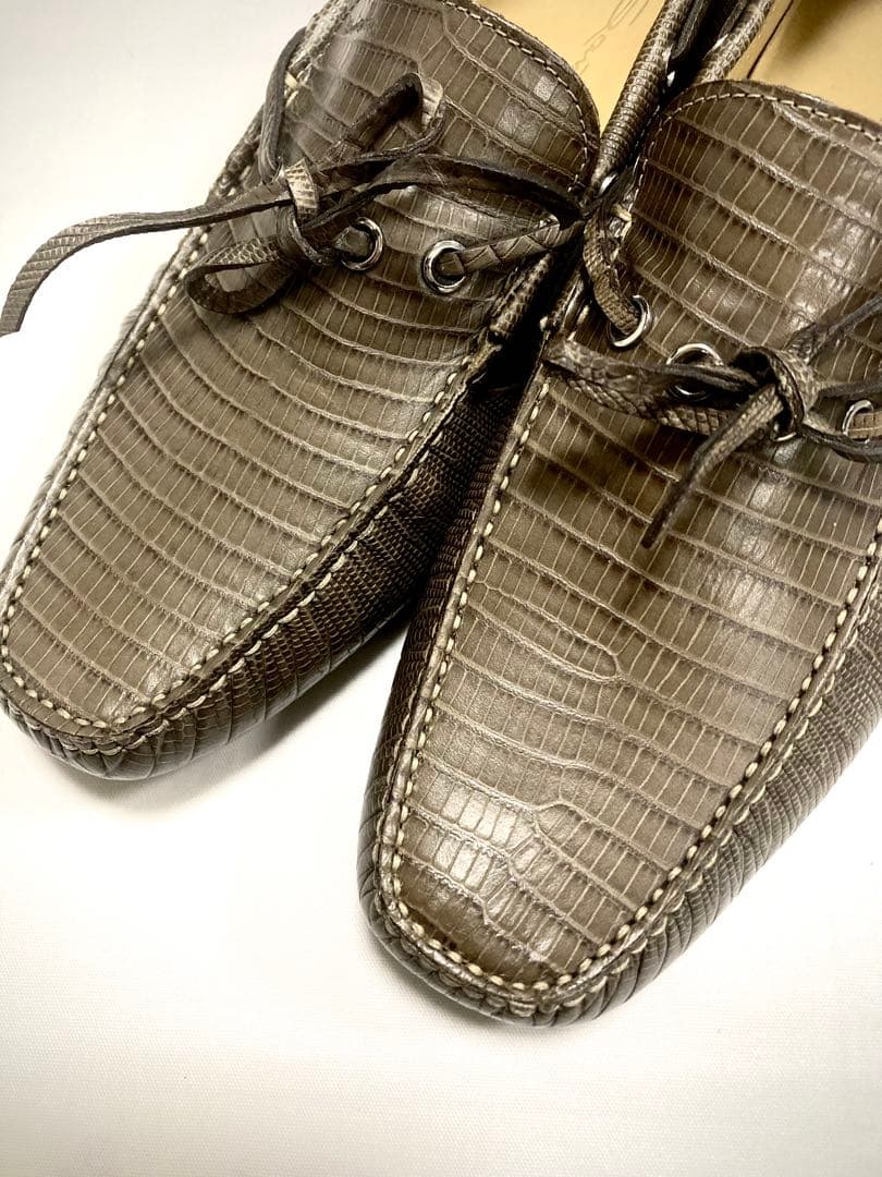 新品 SANTONI サントーニ クロコ14.8万円 ドライビングシューズ