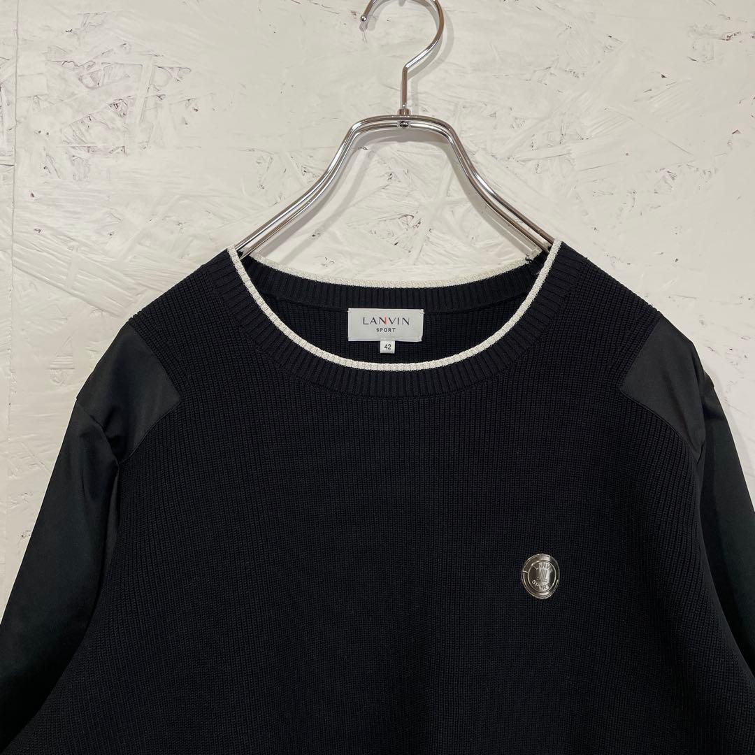 ゴルフウェア【LANVIN sport】袖切替リブワンピース　長袖ワンピース42