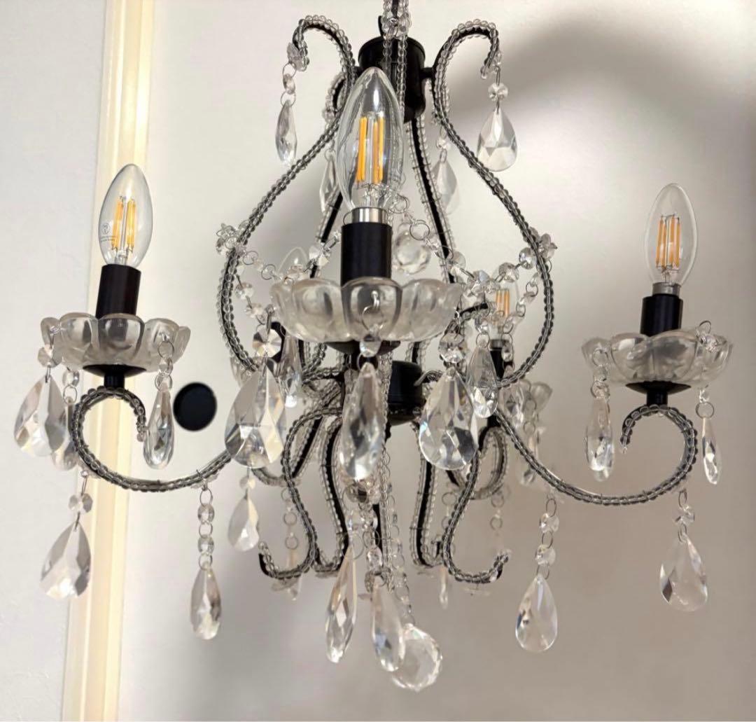 クリスタル 5灯シャンデリア