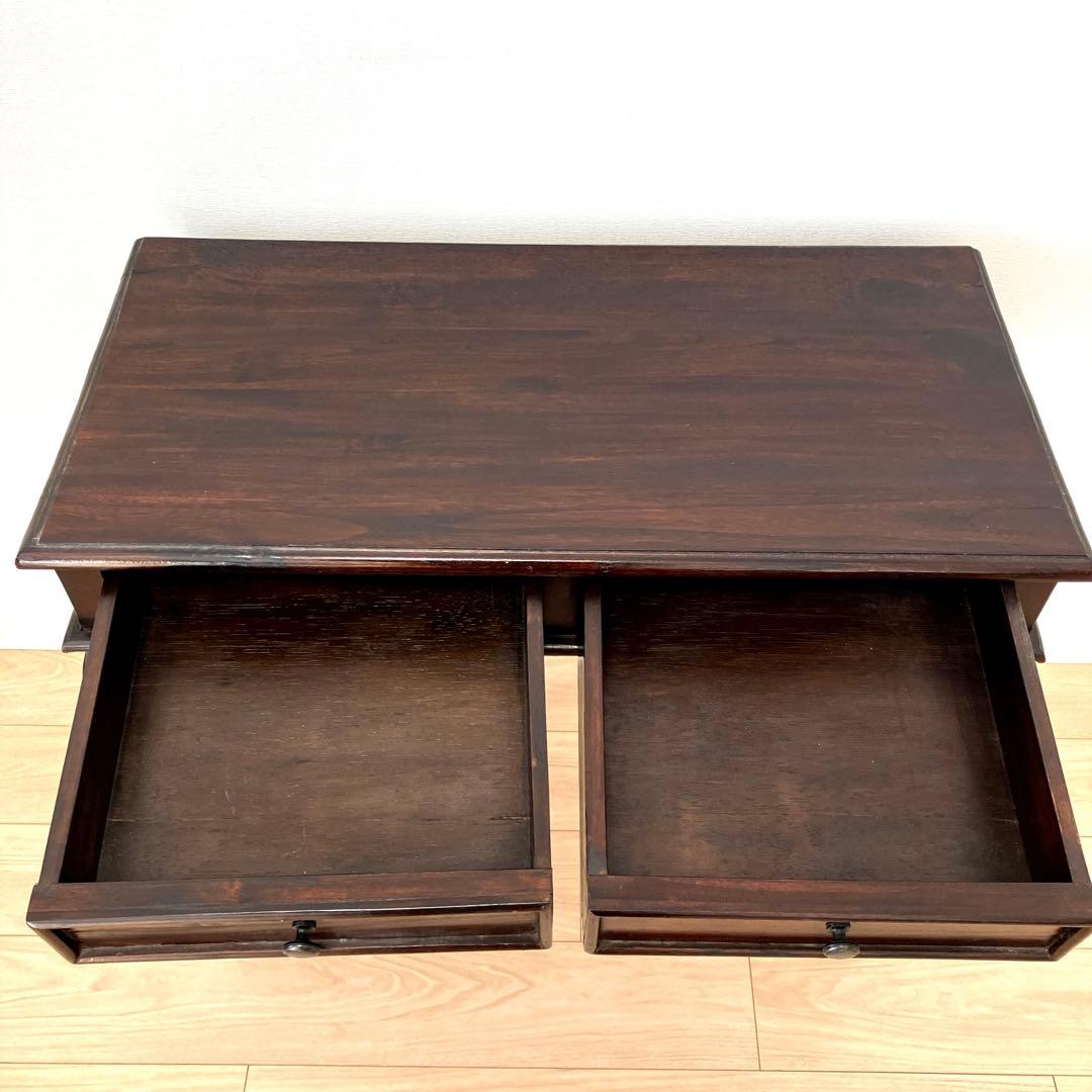 猫足テーブル コンソールテーブル 引出し付き アンティーク