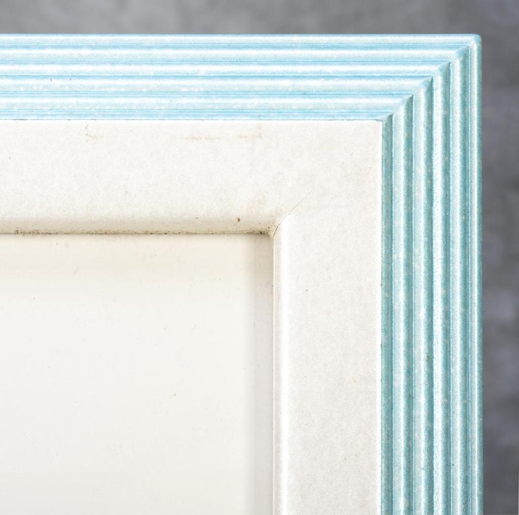 木製高級額装　手作りパール塗装額　シルクスクリーン　かごの花　 約45×45cm