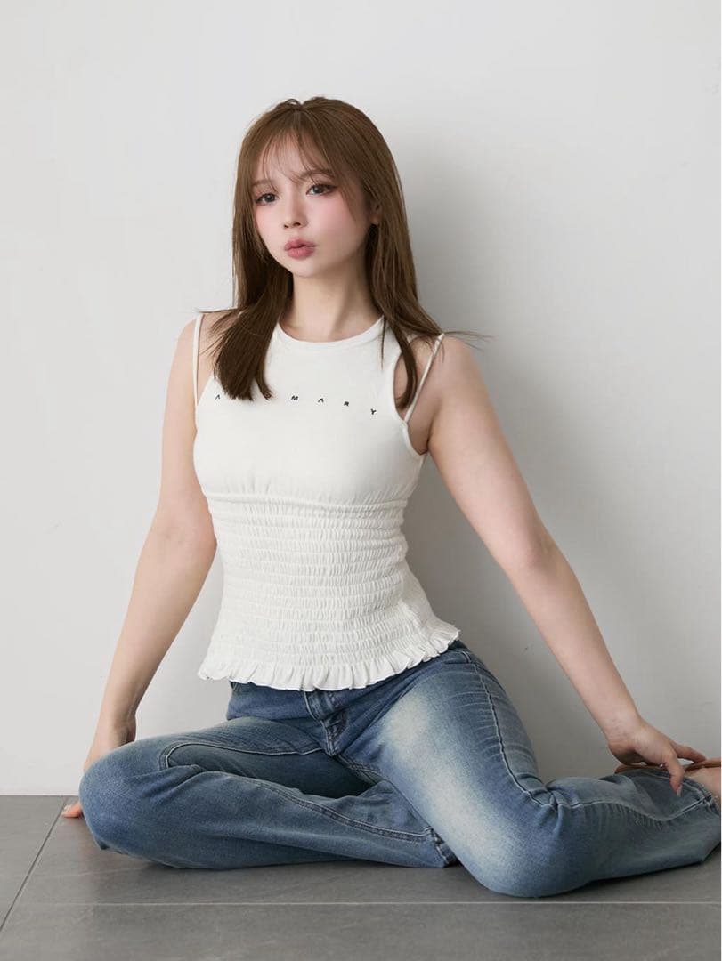 新品未使用タグ付き　Andmary Ami shirring logo tops