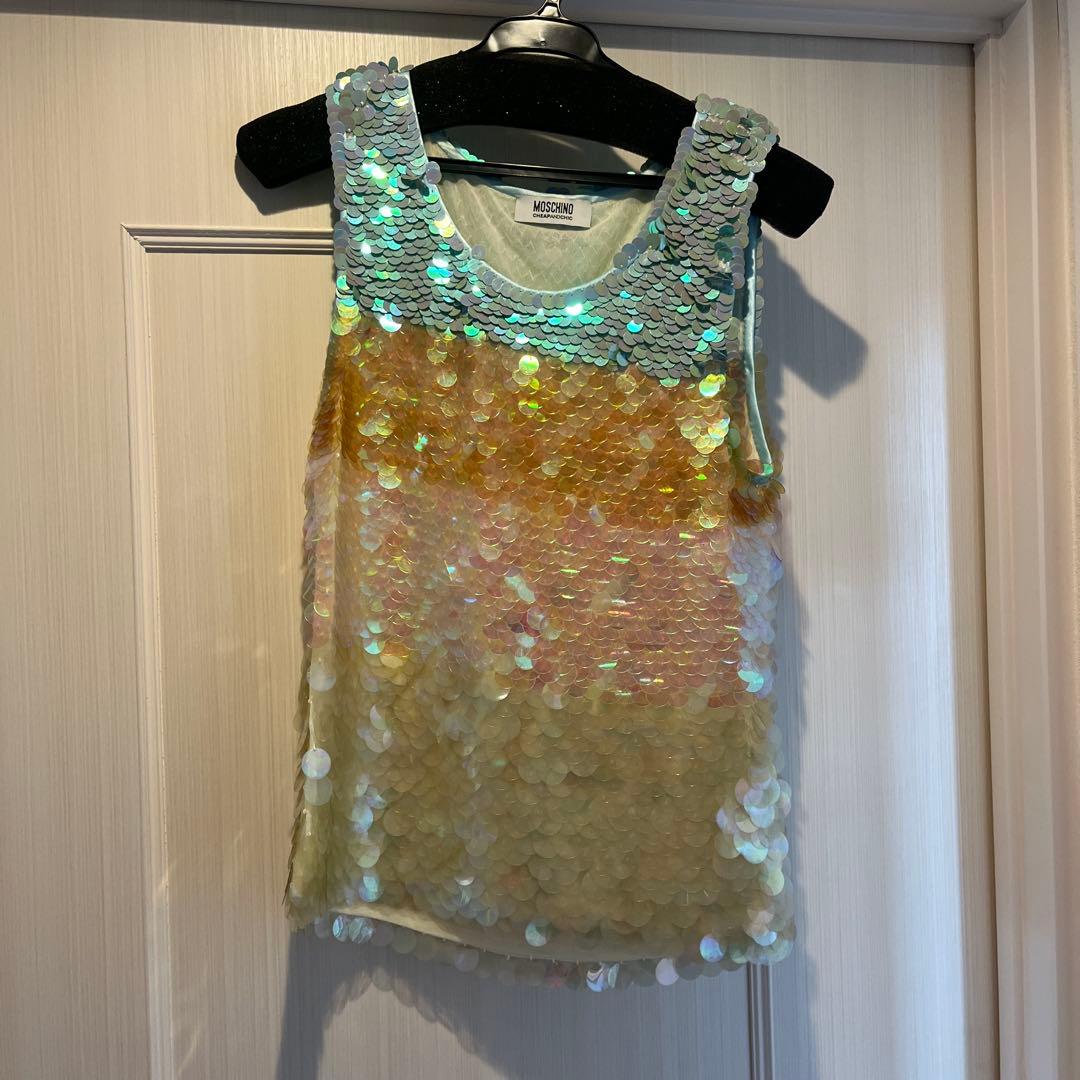 MOSCHINO スパンコールタンクトップ