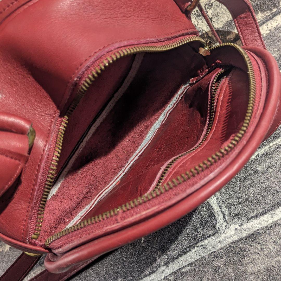 良好 オールドコーチ　ショルダーバック 丸型 キャンティーン レッド 9901