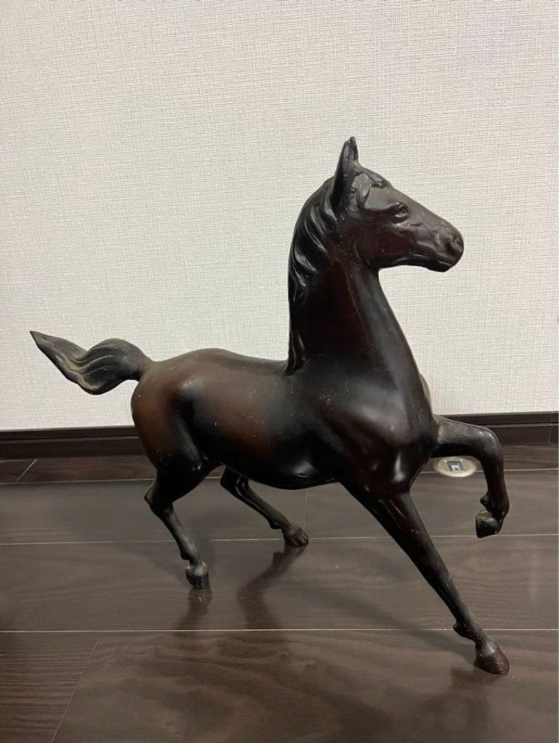 【馬　鉄製　置物】駿馬 午 駆馬 ＊重さ（約）：8.7kg アンティーク