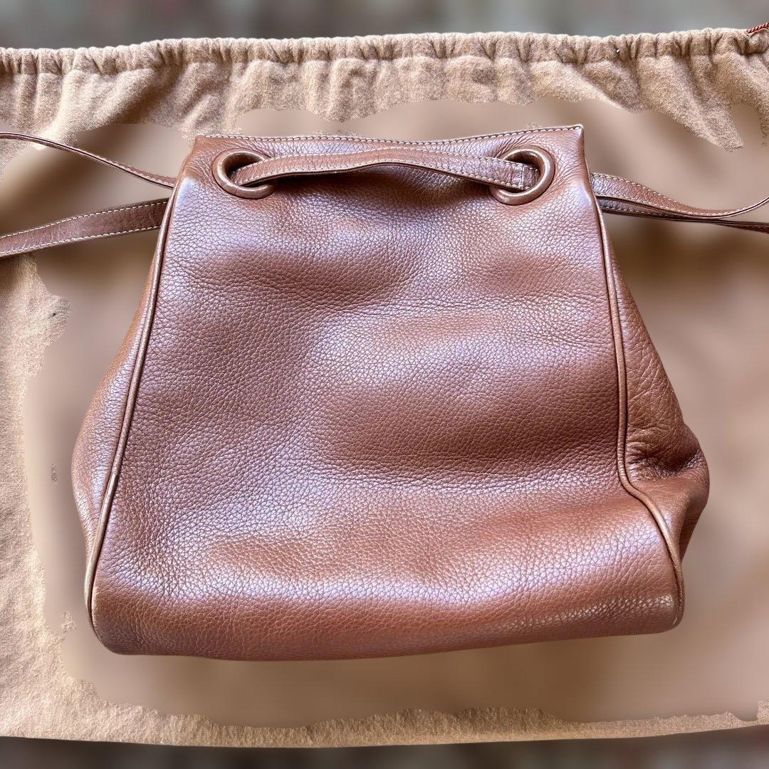 LOEWE アナグラム 2way ショルダーバック 肩掛け 巾着 レザー