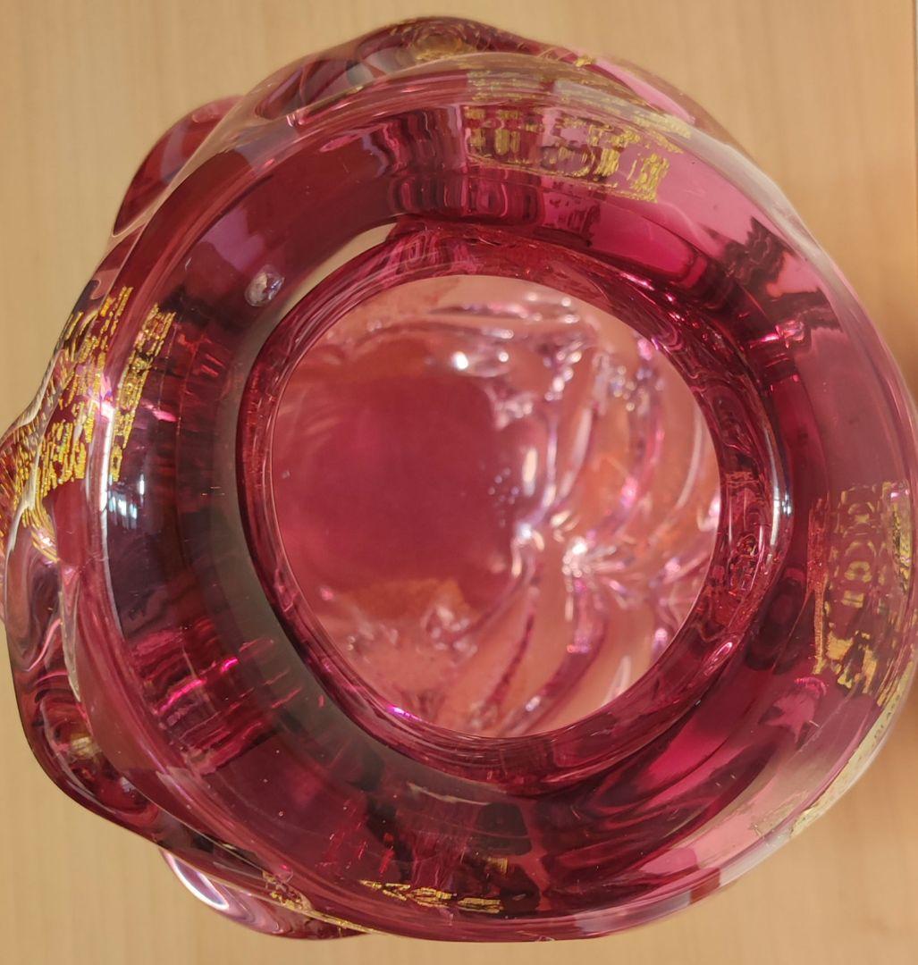 値下げ中！！　紫と金のガラス瓶　異国情緒溢れるファンタジーグラス　骨董　アート