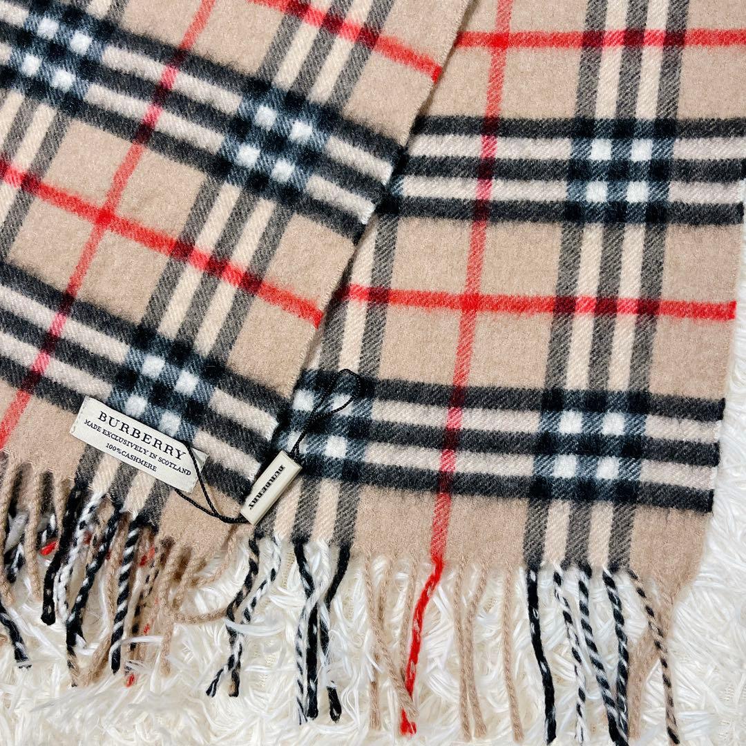 未使用 バーバリー カシミヤ100 マフラー ユニセックス 新タグ ノバチェック