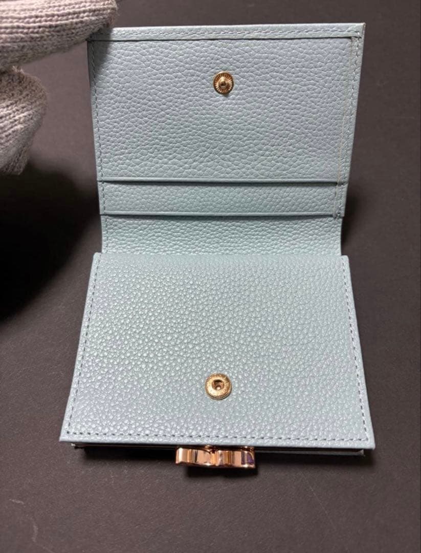 【新品未使用、即日発送】皇居がま口財布　ライトブルー