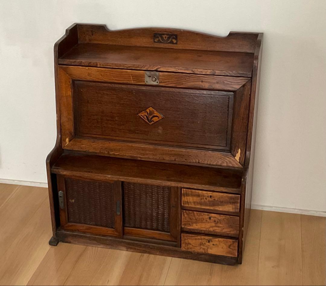 ライティングビューロー　収納　文机　アンティーク家具　ヴィンテージ　古道具