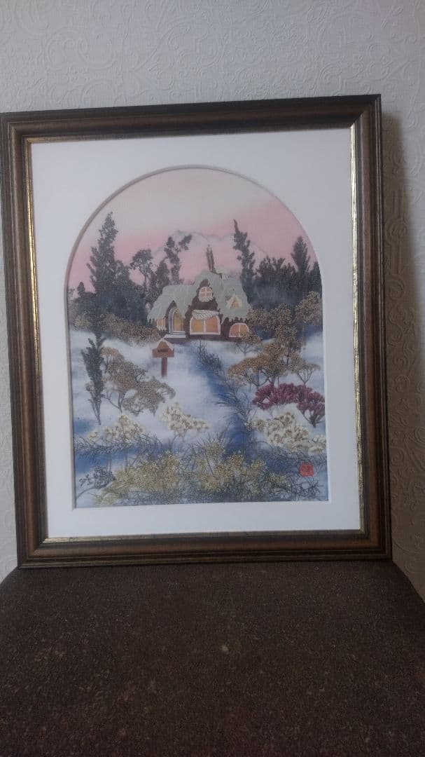 額付き押し花アート