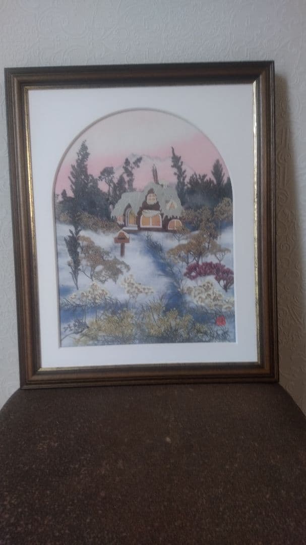 額付き押し花アート