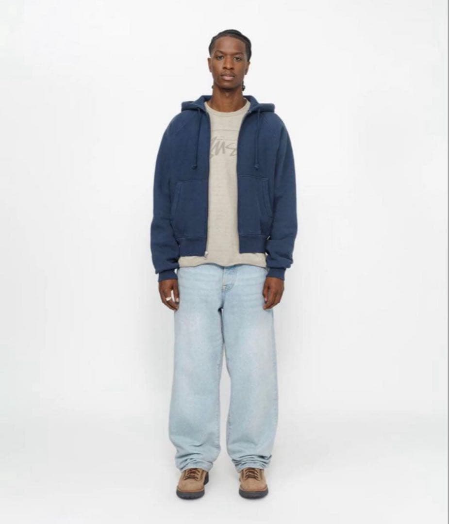 トップス STUSSY FLEECE RAGLAN ZIP HOODIE M