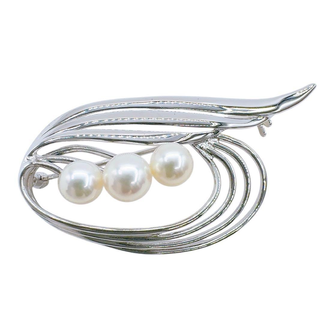 希少/未使用級✨タサキ ブローチ ピンバッチ パール 真珠 シルバー フォーマル