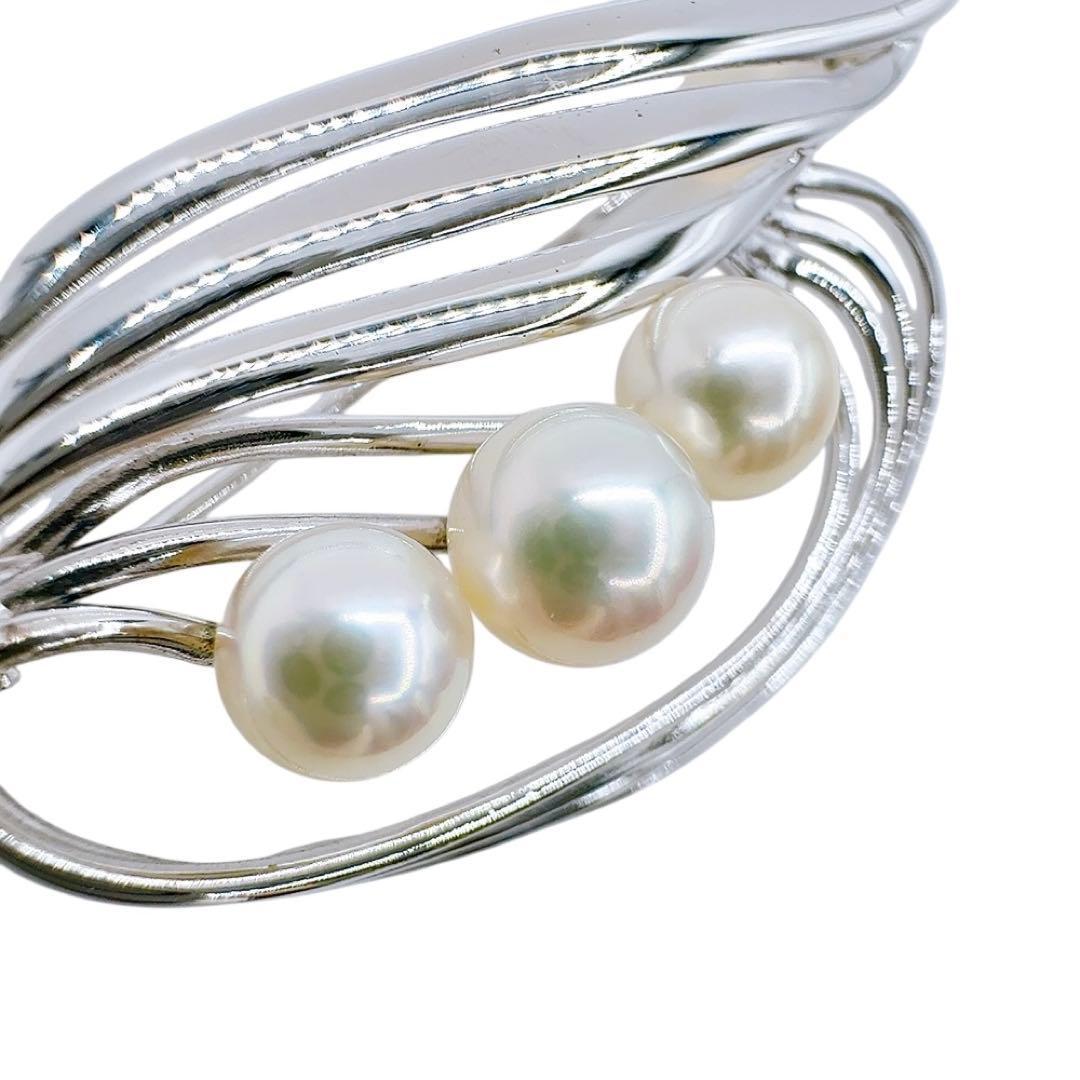 希少/未使用級✨タサキ ブローチ ピンバッチ パール 真珠 シルバー フォーマル