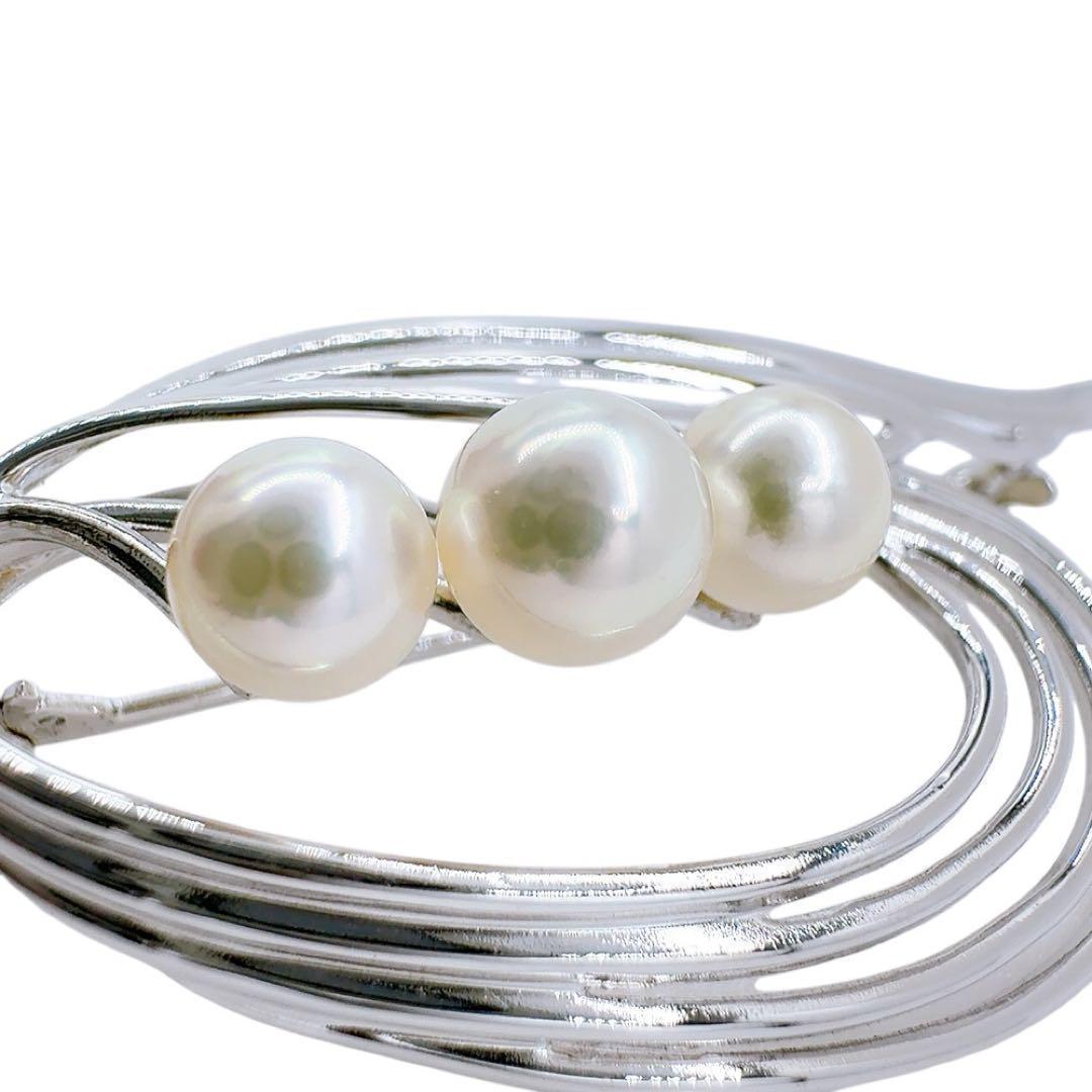 希少/未使用級✨タサキ ブローチ ピンバッチ パール 真珠 シルバー フォーマル