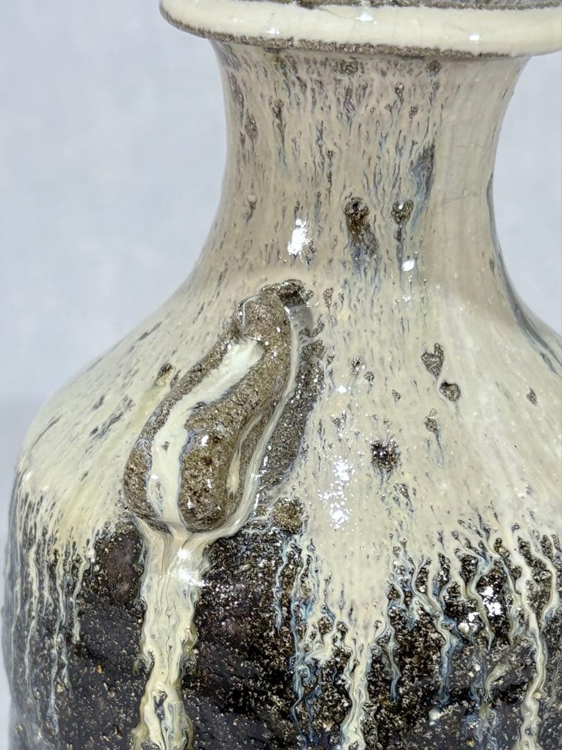 鏡山窯　井上東也作　唐津花入　美品　共箱　茶道具　送料込