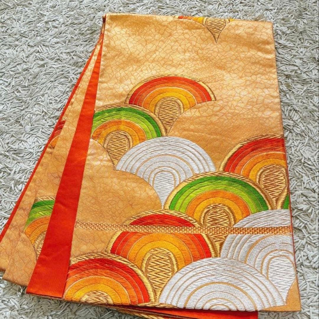 2点セット 美品 三松 アンティーク 振袖 正絹 袷 帯 大正ロマン 成人卒業式