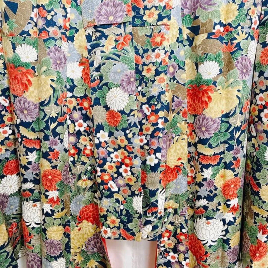 2点セット 美品 三松 アンティーク 振袖 正絹 袷 帯 大正ロマン 成人卒業式