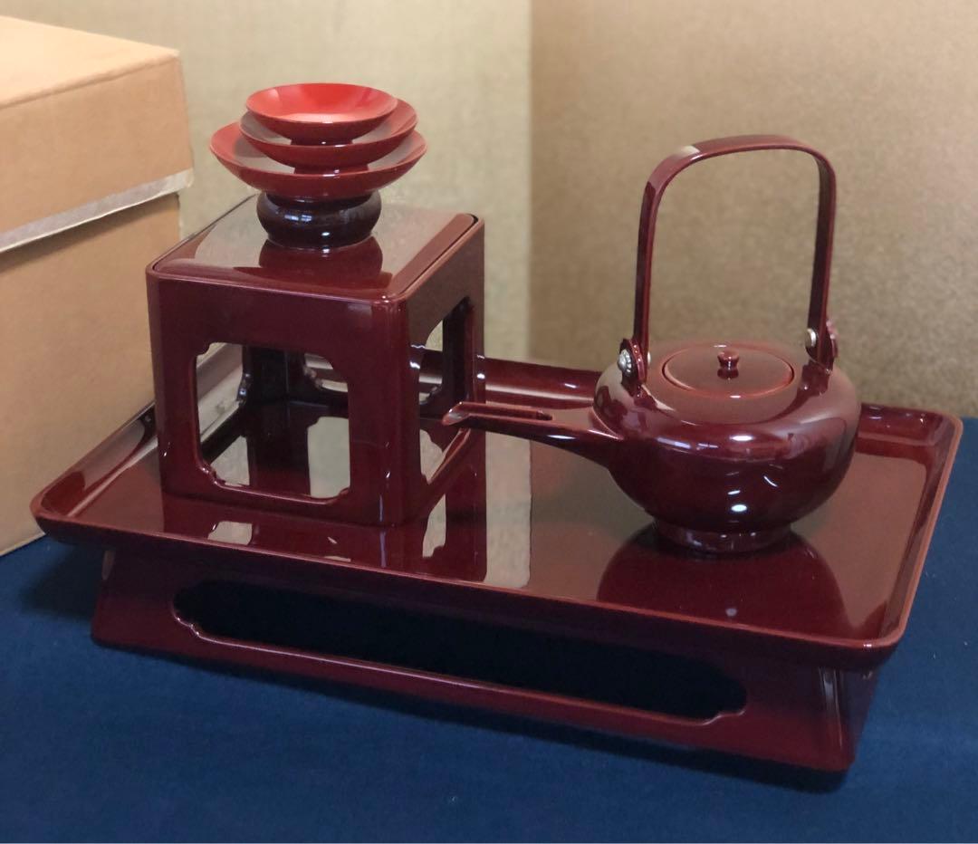 《R》溜塗 屠蘇器 木製漆器 合わせ箱　260120き5