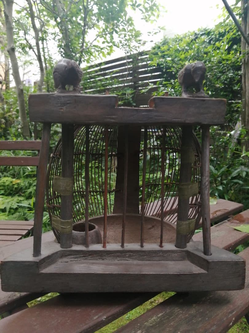 アンティーク 古中国 民国時期 竹細工 鳥籠 鳥かご