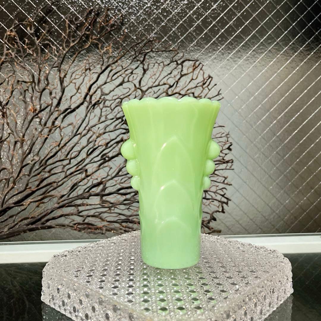 骨董　プレスガラス　人気　ファイアーキング　ジェダイ　フラワーベース