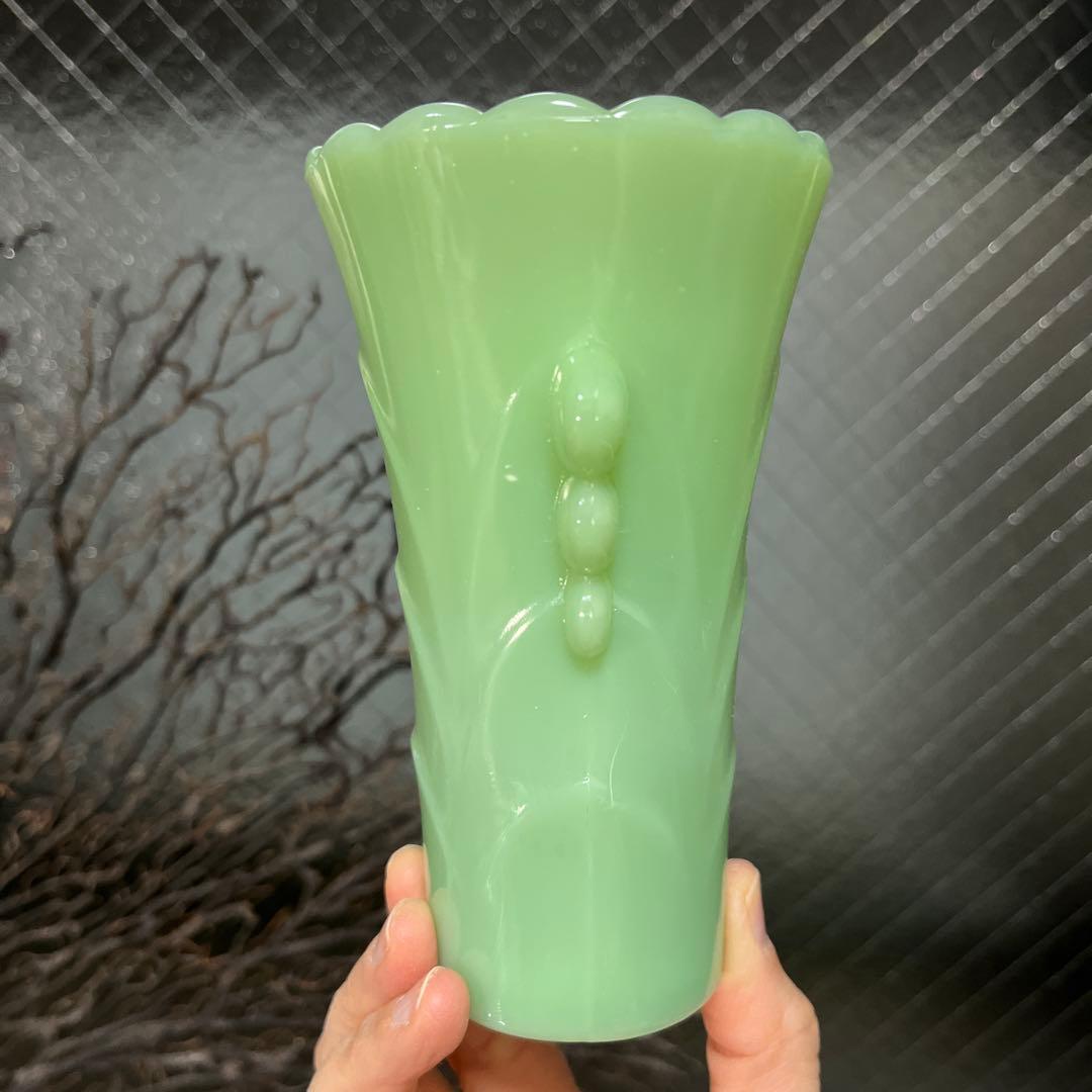 骨董　プレスガラス　人気　ファイアーキング　ジェダイ　フラワーベース