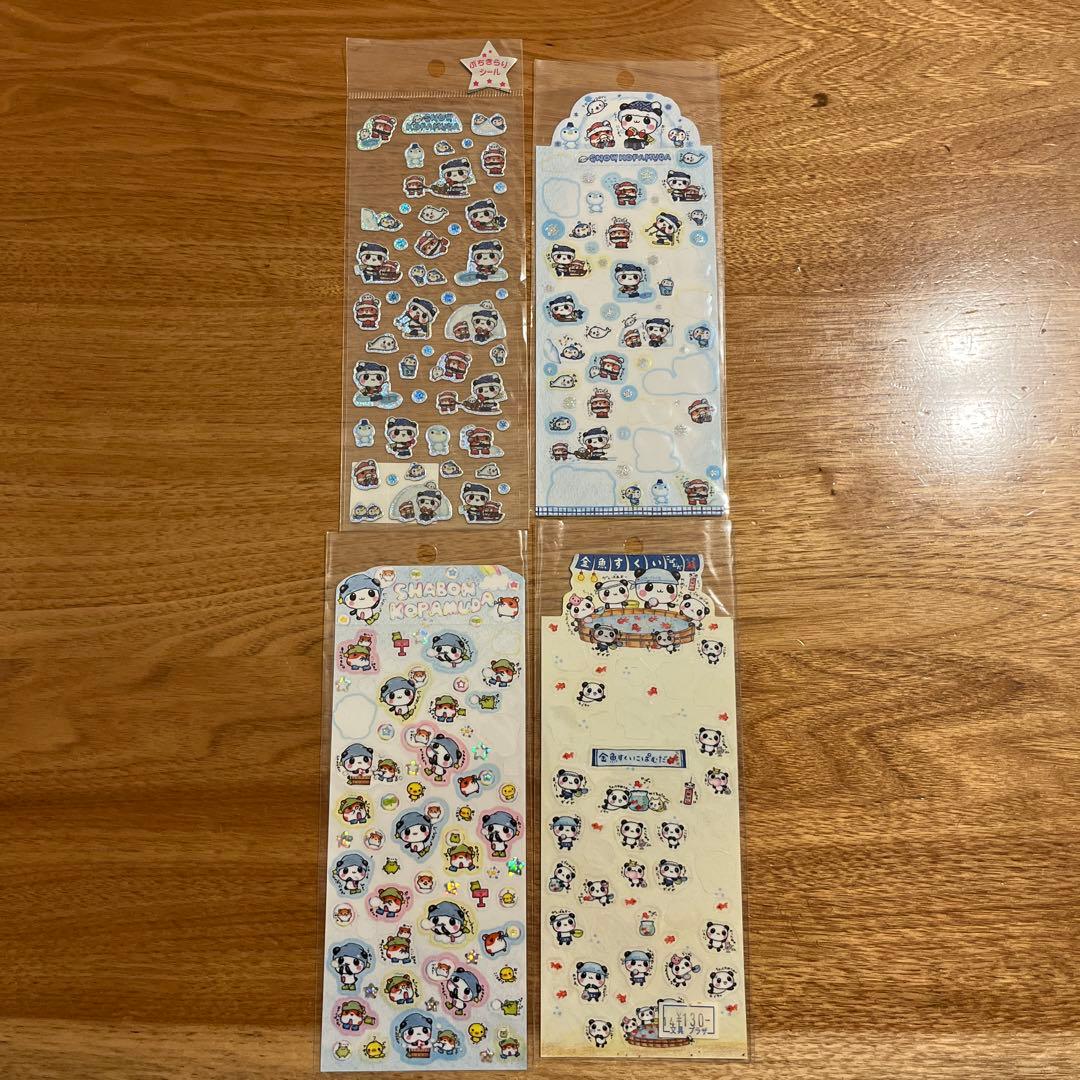 平成レトロ　シール4枚セット　クーリア　こぱむだ　スノー　金魚すくい　しゃぼん