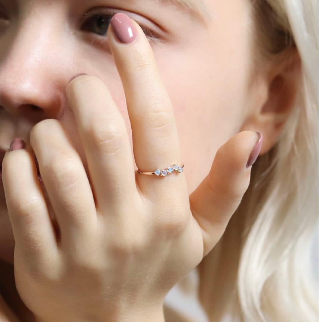 【たいて】【cui-cui】K10YG オパール クラスター リング