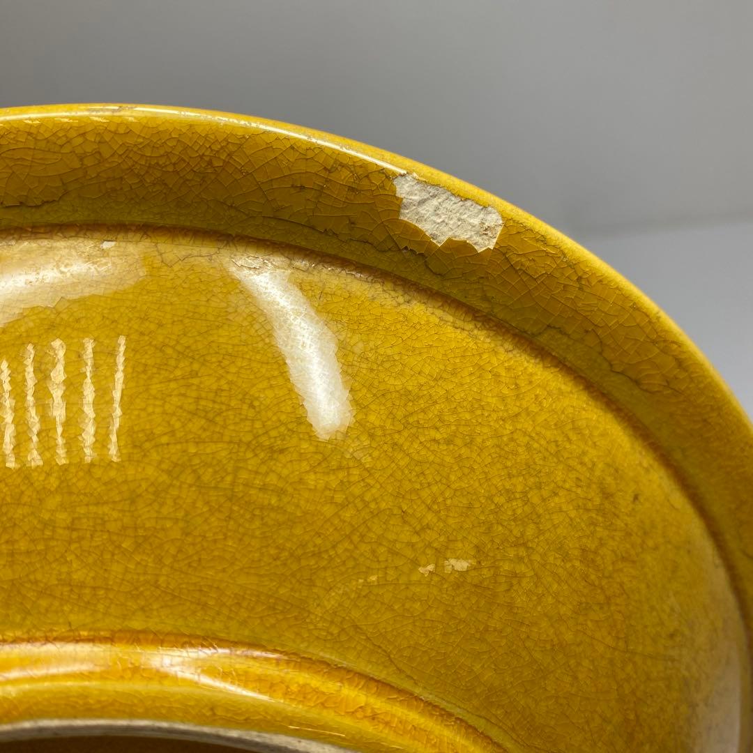 中国明時代　黄南京　皿　直径20.6㎝　東さ7-0629☆2F