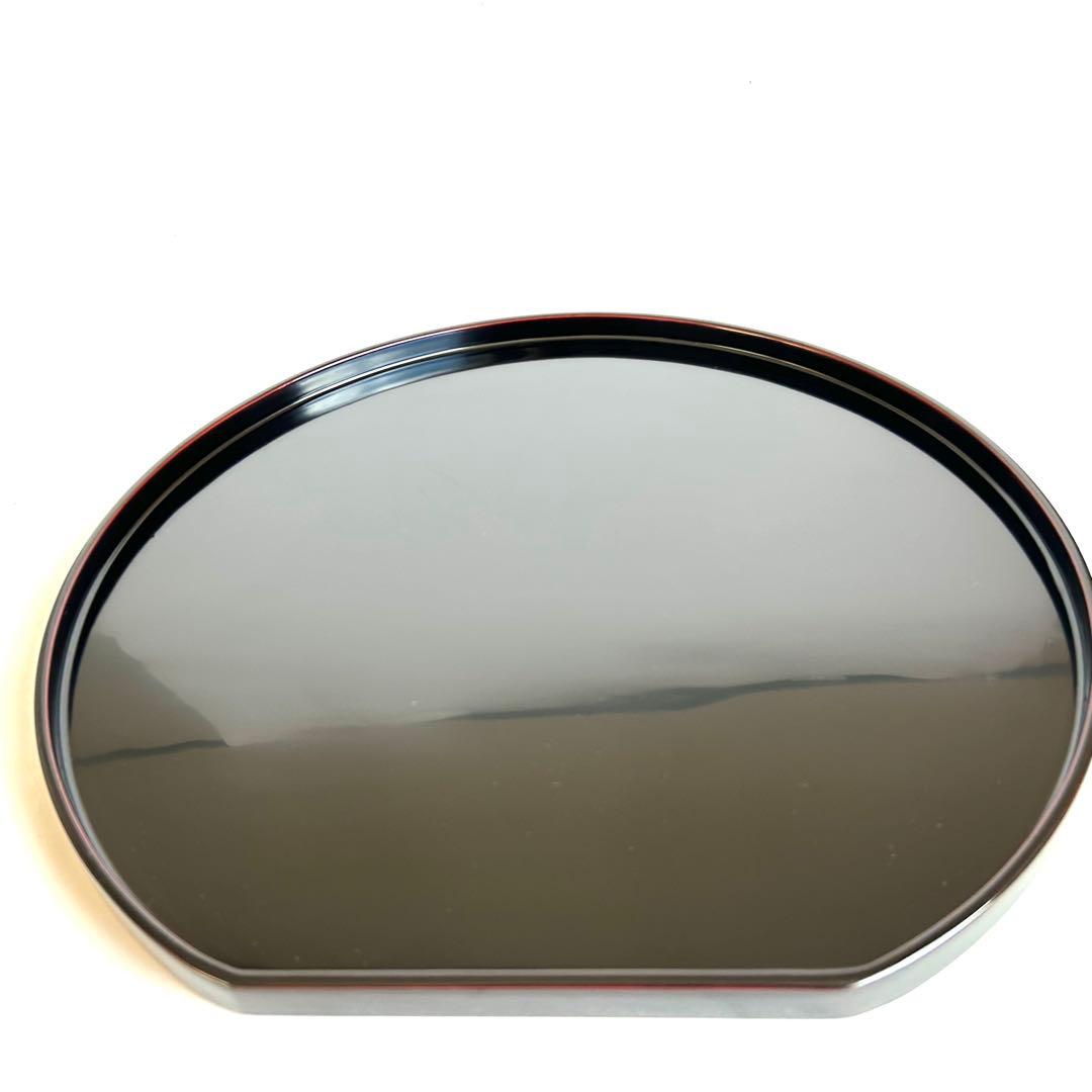 【未使用】天然木 木製 漆塗り 溜め ランチョンマット お膳 膳 お盆 丸丸②