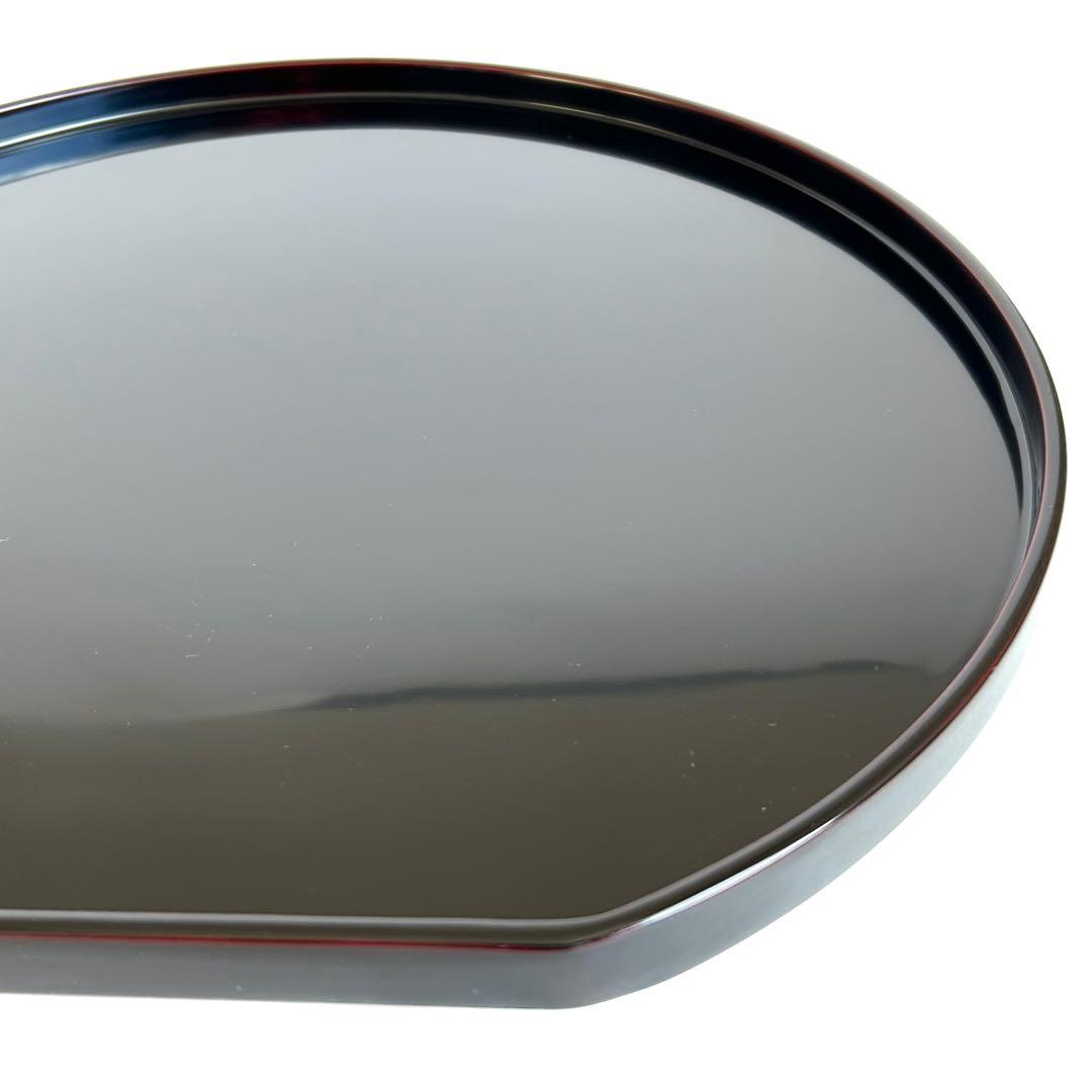 【未使用】天然木 木製 漆塗り 溜め ランチョンマット お膳 膳 お盆 丸丸②