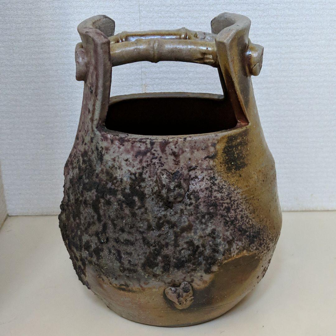 備前焼　二代目小西陶古　共箱入花入れ・壺