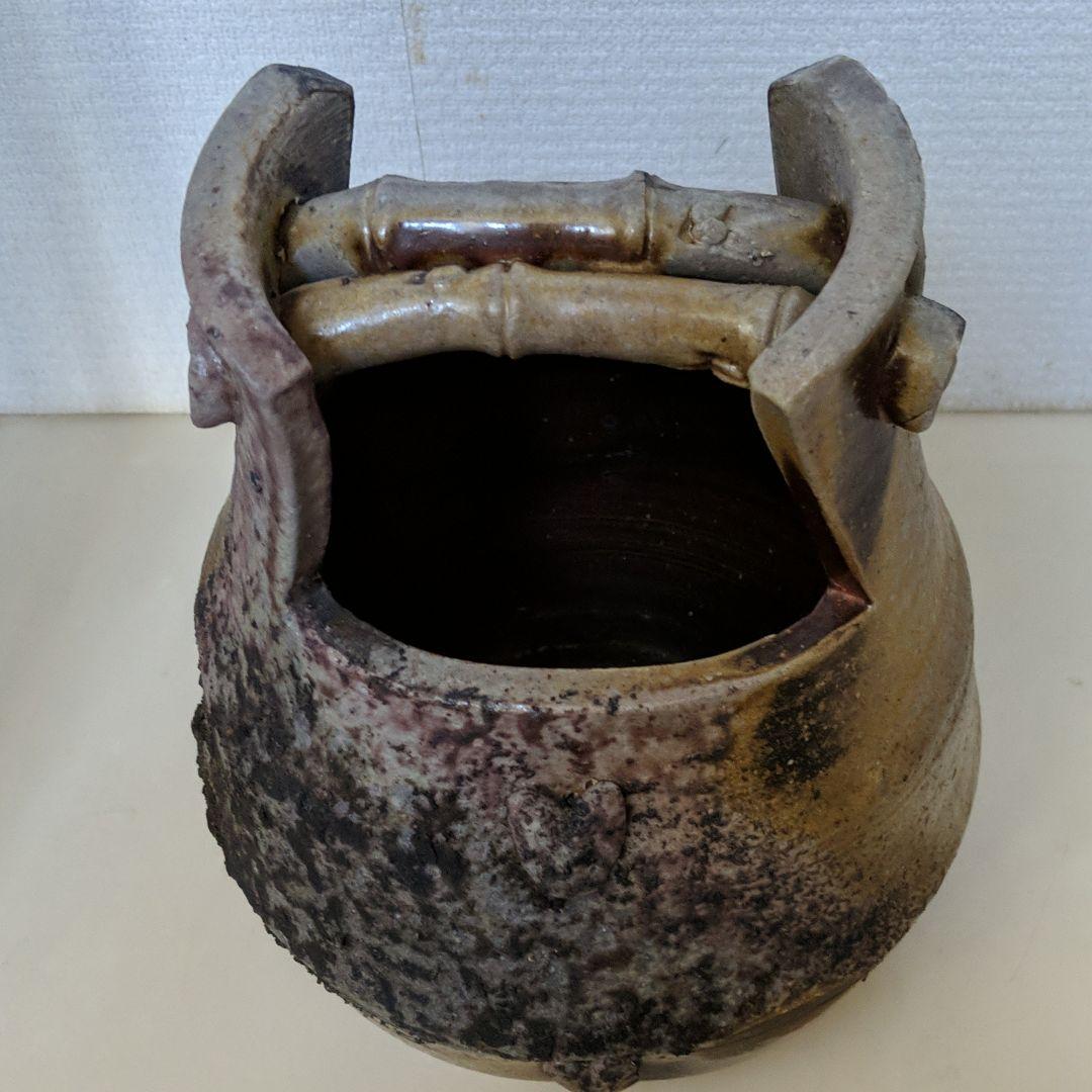 備前焼　二代目小西陶古　共箱入花入れ・壺